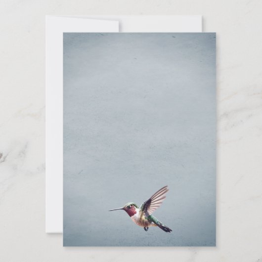 Kolibrie en Hibiscus bruiloft | Blauw Kaart (Achterkant)