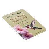 Kolibrie en Hibiscus | Geel Bewaar de datum Magneet (Rechterzijde)