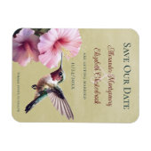 Kolibrie en Hibiscus | Geel Bewaar de datum Magneet (Horizontaal)