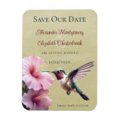 Kolibrie en Hibiscus | Geel Bewaar de datum Magneet (Verticaal)