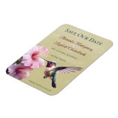 Kolibrie en Hibiscus | Geel Bewaar de datum Magneet (Linkerzijde)