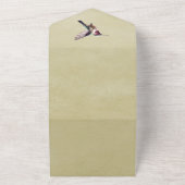 Kolibrie en Hibiscus | gele bruiloft All In One Uitnodiging (Buitenkant)