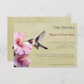 Kolibrie en Hibiscus | gele bruiloft Informatiekaartje (Voorkant / Achterkant)