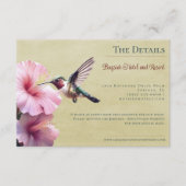 Kolibrie en Hibiscus | gele bruiloft Informatiekaartje (Voorkant)