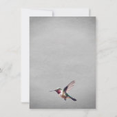 Kolibrie en Hibiscus | Grijs repetitie diner Kaart (Achterkant)