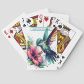 Kolibrie en Hibiscus Monogram Go Fish spel Pokerkaarten (Achterkant)