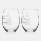 Kolibrie en Hibiscus Mr en Mrs Wijnglas Zonder Voet (Links)