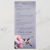 Kolibrie en Hibiscus | Paarse bruiloft Menu (Voorkant)