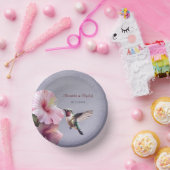 Kolibrie en Hibiscus | Paarse bruiloft Papieren Kommen (Feest)