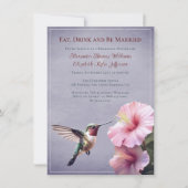 Kolibrie en Hibiscus | Paarse repetitie Kaart (Voorkant)