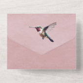 Kolibrie en Hibiscus | Roze bruiloft All In One Uitnodiging (Achterkant)