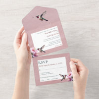 Kolibrie en Hibiscus | Roze bruiloft