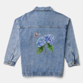 Kolibrie en hortensia denim jacket (Achterkant)