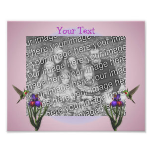 Kolibrie en iris bloem Creëer uw eigen Foto Afdruk