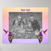 Kolibrie en iris bloem Creëer uw eigen Poster (Voorkant)