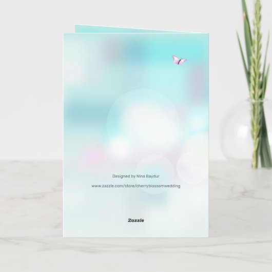 Kolibrie en kersenbloesem aangepaste verjaardag kaart (Achterkant)