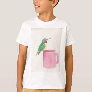 Kolibrie en koffie leuke vogel schildering waterco t-shirt