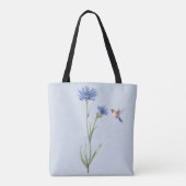 Kolibrie en korenbloem tote bag (Achterkant)