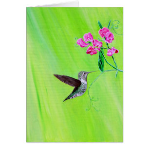 Kolibrie en Lieve Liefde Schilderij Wenskaart