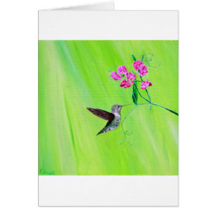 Kolibrie en Lieve Liefjes Schilderij Wenskaart