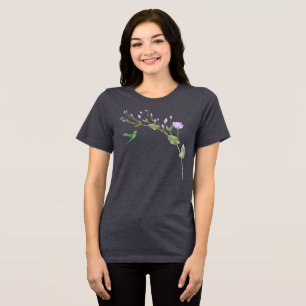 Kolibrie en Lisianthus Tri-Blend Shirt