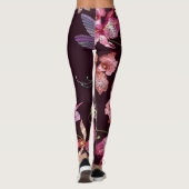 Kolibrie en orchidee, tropische naadloze mode. leggings (Achterkant)