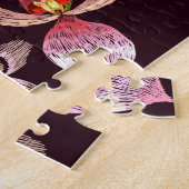 Kolibrie en orchidee, tropische naadloze mode. legpuzzel (Zijkant)