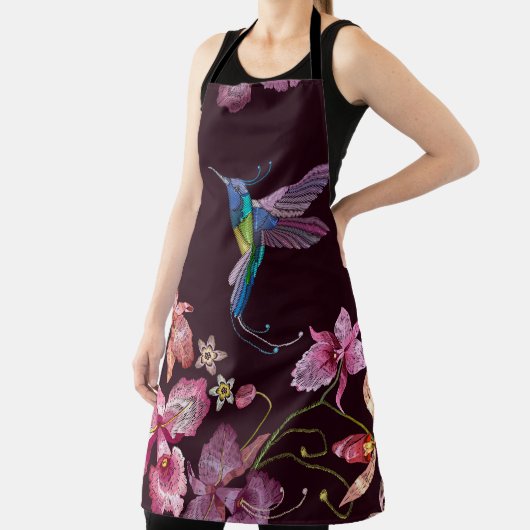 Kolibrie en orchidee, tropische naadloze mode. schort (Insitu)