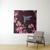 Kolibrie en orchidee, tropische naadloze mode. wandkleed (In situ)