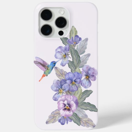 Kolibrie en Pansies Case-Mate iPhone Case (Achterkant)
