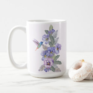 Kolibrie en Pansies Koffiemok