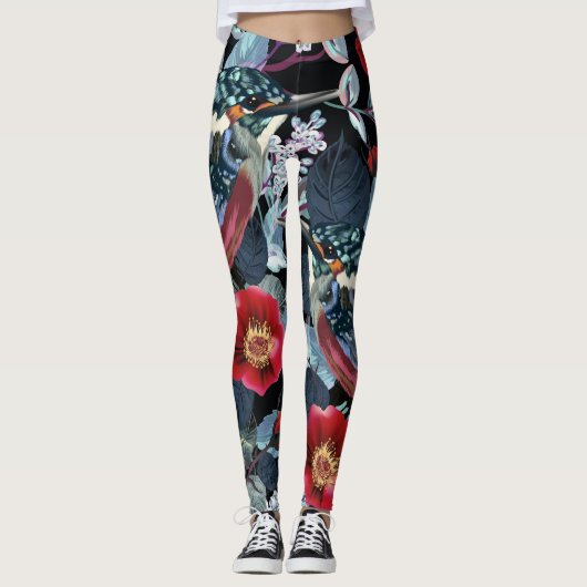 Kolibrie en papegaai leggings (Voorkant)