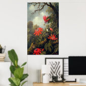 Kolibrie en Passiebloemen Poster (Thuiskantoor)