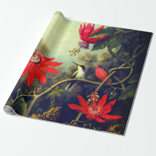 Kolibrie en Passiebloemen schilderen Cadeaupapier