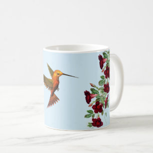 Kolibrie en Rode Bloemen Koffiemok