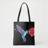 Kolibrie en rode Hibiscus Kleurrijk Tote Bag (Voorkant)