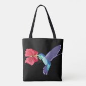 Kolibrie en rode Hibiscus Kleurrijk Tote Bag (Achterkant)