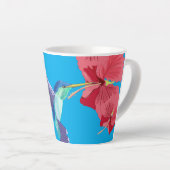 Kolibrie en rode Hibiscus Latte Mok (Rechterhoek)
