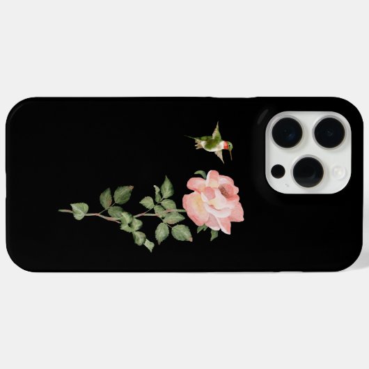 Kolibrie en Roos Case-Mate iPhone Case (Achterkant (horizontaal))
