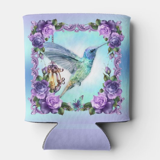 Kolibrie en roos Custom Koelbox Blikjeskoeler (Achterkant)