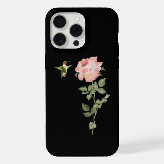 Kolibrie en Roos iPhone Hoesje (Achterkant)