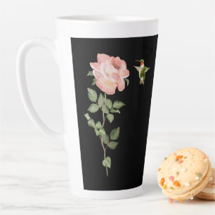 Kolibrie en Roos Latte Mok