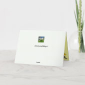 Kolibrie en Verjaardag Zinnias Kaart (Achterkant)