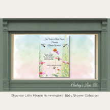 Kolibrie- en wilde bloemen baby shower