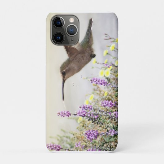 Kolibrie en Wilde Bloemen Digitale Kunst Case-Mate iPhone Case (Achterkant)