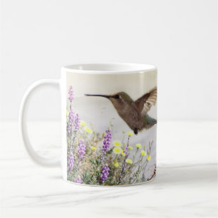 Kolibrie en wilde bloemen Digitale Kunst Koffiemok
