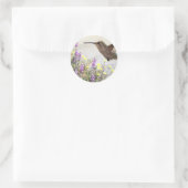 Kolibrie en wilde bloemen Digitale Kunst Ronde Sticker (Tas)