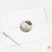 Kolibrie en wilde bloemen Digitale Kunst Ronde Sticker (Envelop)