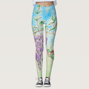 Kolibrie en Wisteria Leggings