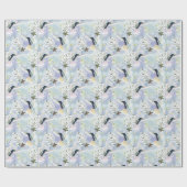 Kolibrie en witte bloemen cadeaupapier (Vlak)